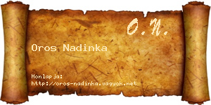 Oros Nadinka névjegykártya